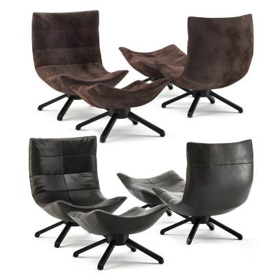 现代布艺皮革单人休闲椅-DD3